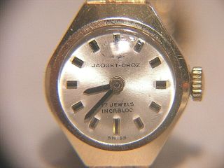 Ladies Jaquet Droz Gold Watch And Bracelet 9ct Gold 375