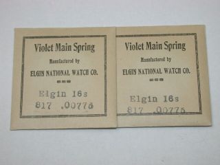 Elgin Watch Co.  16 Size Grade 817 Pocket Watch Mainsprings.  187C 3