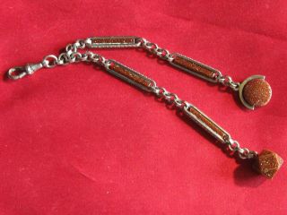 Orig.  Old Antique German Pocket Watch Chain Pendant Jugendstil