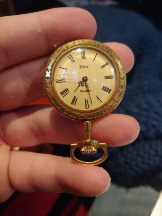 Christian Dior Vintage Ornate Gold Filled Bulova Pocketwatch