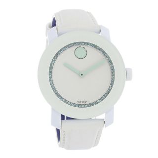 Movado Bold Series White Leather Strap Swiss Quartz Watch 3600251