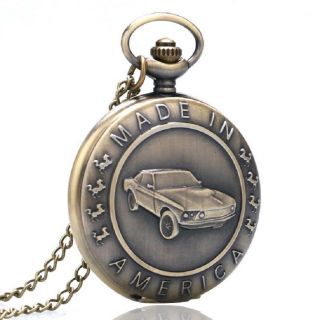 Taschenuhr Mit Kette Motiv Us Dream Cars Ford Mustang Made In America (ug24)