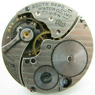Antique 16s South Bend 7 Jewel Grade 203 Pocket Watch Movement Parts