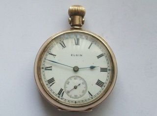 Antique Small Rare Gold Filled Elgin 15 Jewels Ladies Fob / Pocket Watch