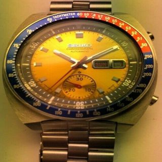 Seiko Pepsi Vintage 6139 - 6002 Automatic Chronograph Mens Watch Day/date