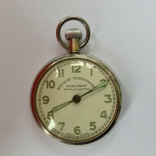 Vintage Railway Timekeeper Pocket Watch,  Spares Or Repairs