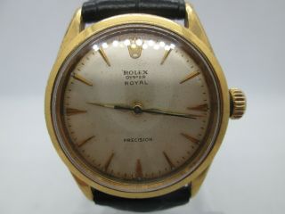 VINTAGE ROLEX OYSTER ROYAL PRECISION 6426 GOLDPLATED HANDWIND MENS WATCH 2