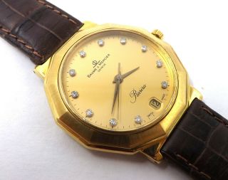 Vintage Mens 18k Yellow Gold Baume & Mercier Riviera Wrist Watch Parts/repair N1