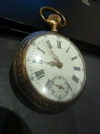 Antique Victorian French 0.  800 Silver Pocket / Fob Watch A/f