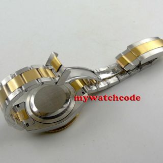 40mm Bliger blue sterile dial ceramic bezel golden case automatic mens watch 122 6