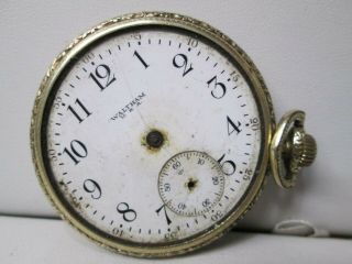 Vintage Waltham 14k Gold Filled Non - Running Pocket Watch