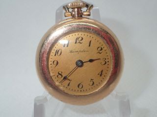 1914 Hampden Molly Stark 7 Jewel Size 3/0s Pocket Watch W/ 10k Gold Fill Case