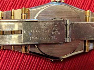Omega Constellation Chronometer Quartz18k YG/SS Day/Date Mens Watch 8