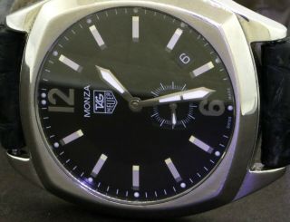 TAG Heuer Monza WR2110 high fashion SS automatic men ' s watch w/date & black dial 2