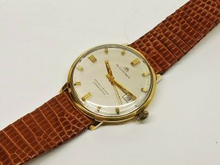 1950 ' s BUCHERER Automatic DATE CHRONOMETER 18K GOLD MEN ' S Running Wristwatch 3