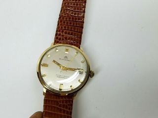 1950 ' s BUCHERER Automatic DATE CHRONOMETER 18K GOLD MEN ' S Running Wristwatch 7