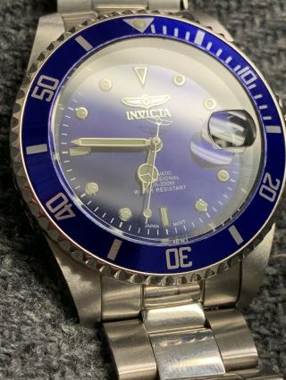 Mens Invicta 90940b Pro Diver Automatic Stainless Steel Blue