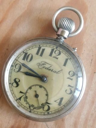 Antique German Made Federal Pocket Watch,  Good Order