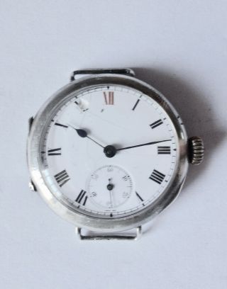 Solid Silver Trench Watch Hallmarked 1907 -