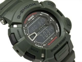 Casio G - Shock Mudman,  G9000 - 3 G - 9000 - 3v,  Mud Dirt Resistant,  Army Military Green
