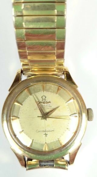 Omega Constellation Automatic Chronograph Cross Hair Gold Observatory On Back