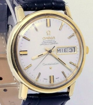 1970 Omega Constellation Gold Capped Day Date Cal 750 Ref 168.  016