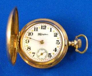 1912 Hampden Molly Stark 7 Jewel Size 3/0s Pocket Watch W/ 10k Gold Fill Case