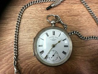 Sterling Silver Pocket Watch English Lever By A.  Yewdall Leeds.
