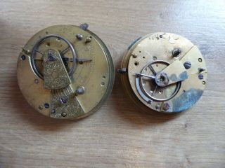 2 Quality Antique Fusee Pocket Watch Movement
