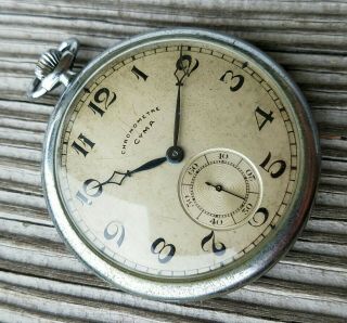 Vintage Pocket Watch Swiss Made Cyma Chronometre 16 Jewels Parts Repair