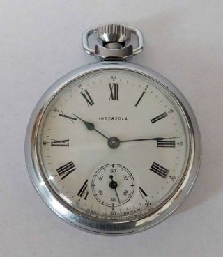 Vintage Ingersoll Pocket Watch For Spares Or Repairs