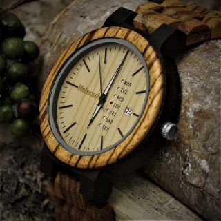 Holzwerk Germany® Herren Natur Holz Herrenuhr Armbanduhr Uhr Holzuhr Braun H9