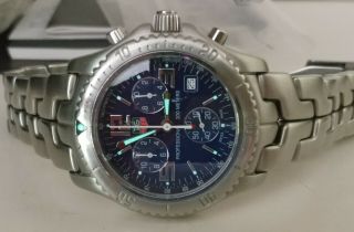 Men ' s Tag Heuer Link CT1110 Stainless Steel Blue Dial 40mm Swiss Quartz Chrono 3