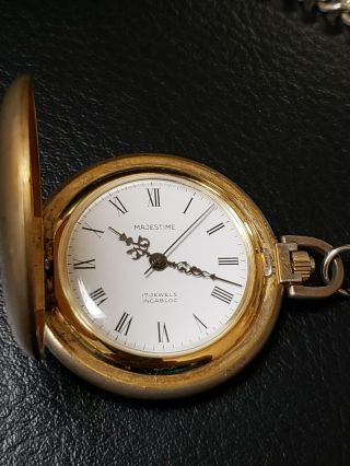 Majestime 17 Jewels Incabloc Mechanical Pocket Watch Swiss Made