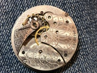 Waltham Pocket Watch Movement 6 Size - Grade Seaside - 7 Jewels C 1898
