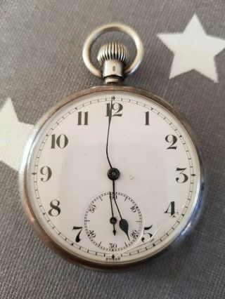 Antique Victorian Solid Silver Pocket Watch Fob Spares Or Repairs 925
