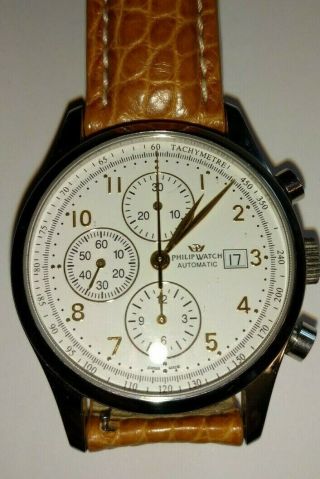 Philip Swan Watch Automatic Chronograph Eta Valjoux 7750 25j Swiss Watch