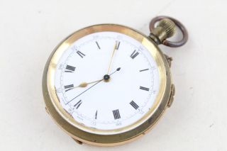 Vintage Gents Rolled Gold Center Seconds Chronograph Pocket Watch Hand - Wind 115g