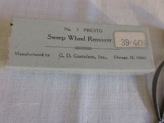Vintage No.  3 Presto Sweep Wheel Remover Box Gustafson Wood USA Jeweler Tool 2