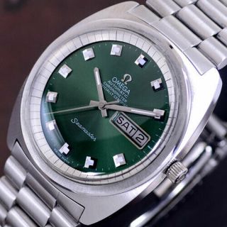 Vintage Omega Seamaster Chronometer Automatic Emerald Dial Day&date Dress Watch