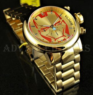 Invicta 48mm Marvel Iron Man Limited Edition Chronograph 18k Gold Plated Watch