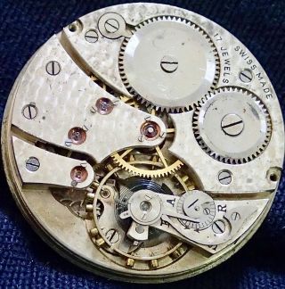 Fine Micrometer Regulator 16 Size Open Face Pocket Watch Movement C1900