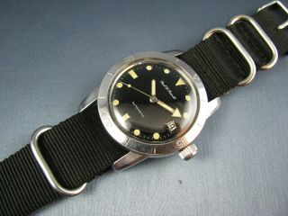 Vintage Paul Le Grande Stainless Steel Automatic Divers Mens Date Watch 17j 1970