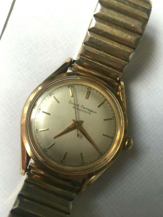 Vtg Girard Perregaux Gyromatic 14k Solid Gold Wristwatch Watch 17 Jewels