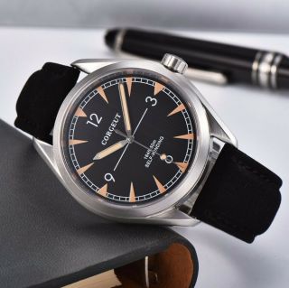 Fashion 41mm Corgeut Black Dial Sapphire Glass Sea - Gull Automatic Mens Watch 130