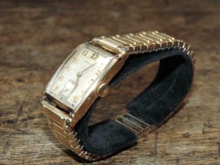 Estate Vintage Hamilton Classic Tank Face 1940 ' s Gold Filled Wristwatch NR 2