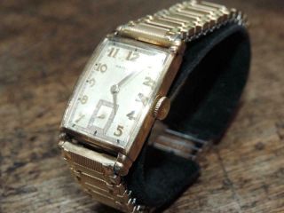 Estate Vintage Hamilton Classic Tank Face 1940 ' s Gold Filled Wristwatch NR 3