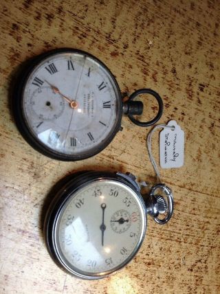 Vintage Military Crows Foot Stopwatch Pocket Watch - Large Arrow On Back,  Extra