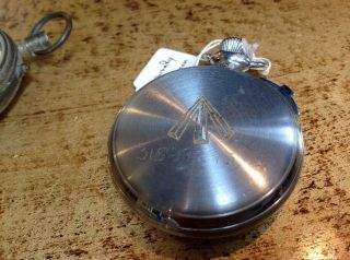 VINTAGE MILITARY CROWS FOOT STOPWATCH POCKET WATCH - LARGE ARROW ON BACK,  EXTRA 4