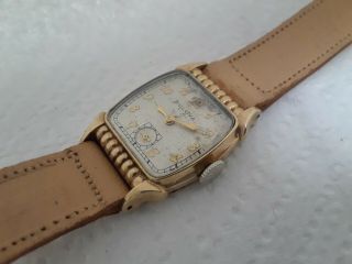 Wristwatch Bulova 21 J Cal 10bh Usa 10 K Gold Filled Fancy Case